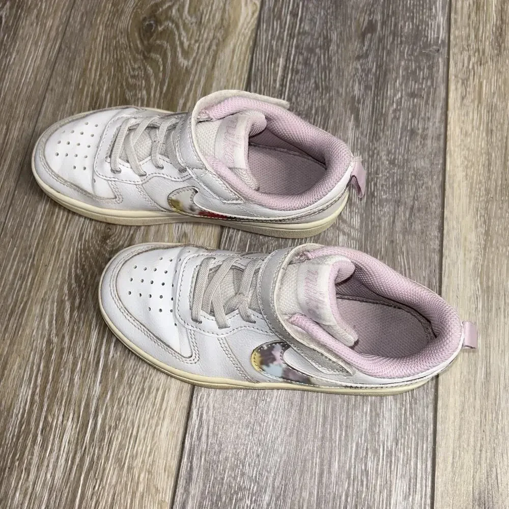Nike Court Borough Low CZ6613-100 Youth US Size 12.5C White Pink Sneaker Shoes
